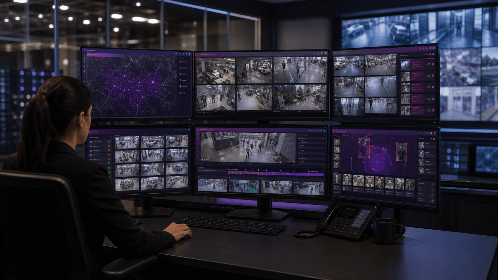 Omnivue VMS command center for live camera monitoring, playback and AI event review
